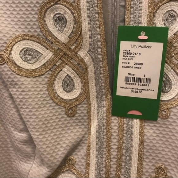 NWT Lilly Pulitzer Mila Shift Dress - Size 6 - Seaside Gray - Picture 5 of 6
